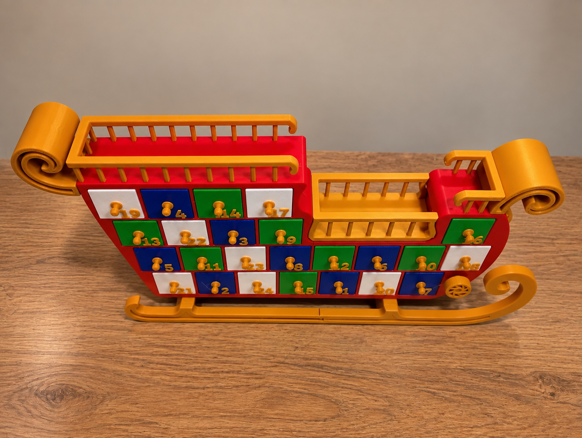 Christmas Advent Calendar Sleigh Sledge 24 Day Countdown Decorative Christmas Gi