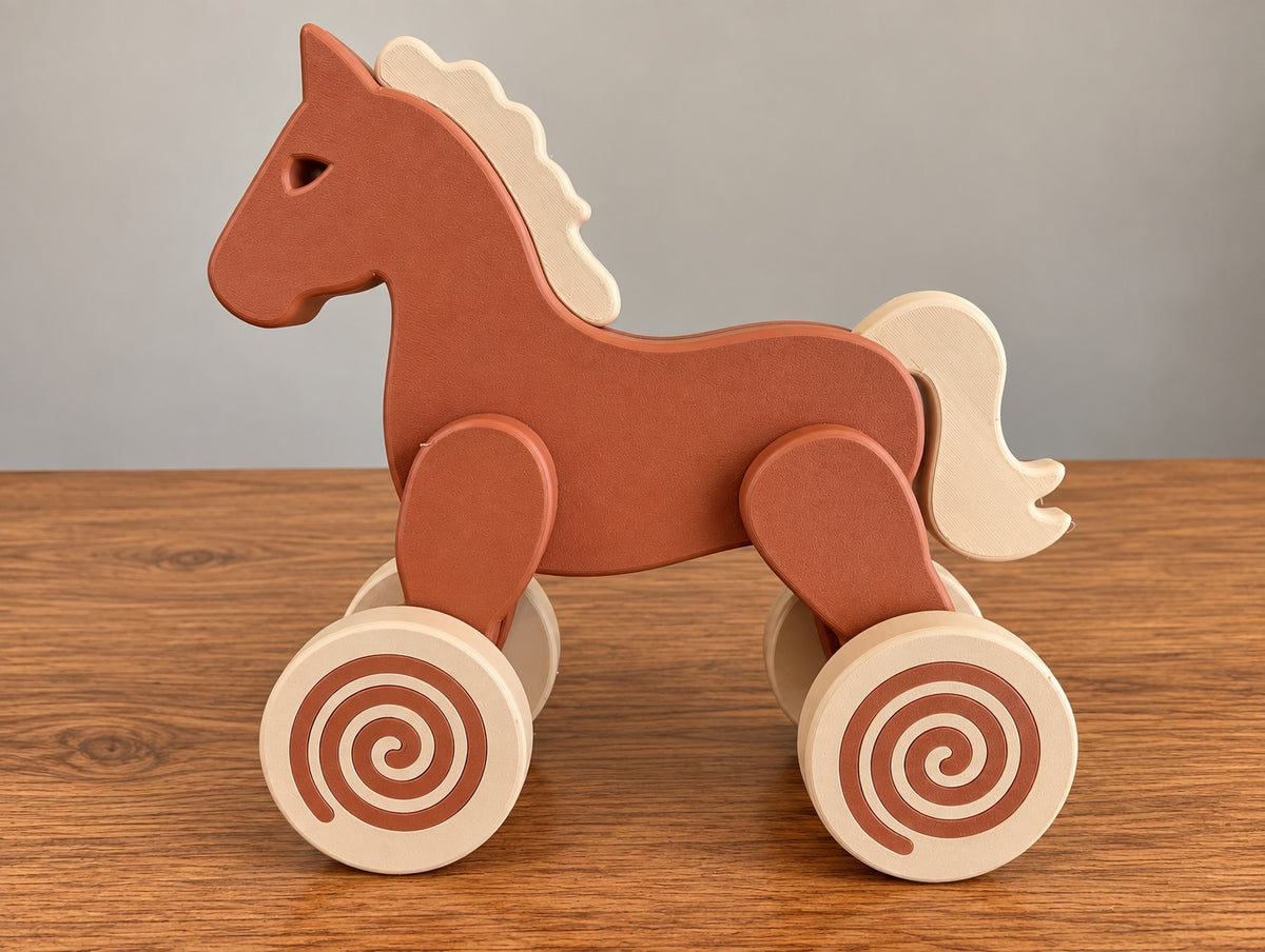 Pull Along Horse or Dog Toy Kids Toy Animal Gift