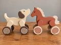 Pull Along Horse or Dog Toy Kids Toy Animal Gift