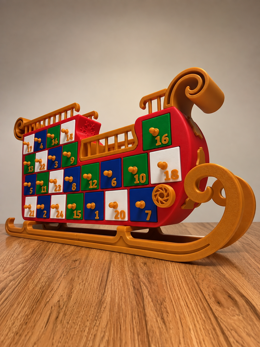 Christmas Advent Calendar Sleigh Sledge 24 Day Countdown Decorative Christmas Gi