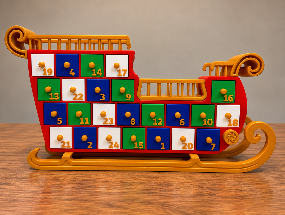 Christmas Advent Calendar Sleigh Sledge 24 Day Countdown Decorative Christmas Gi